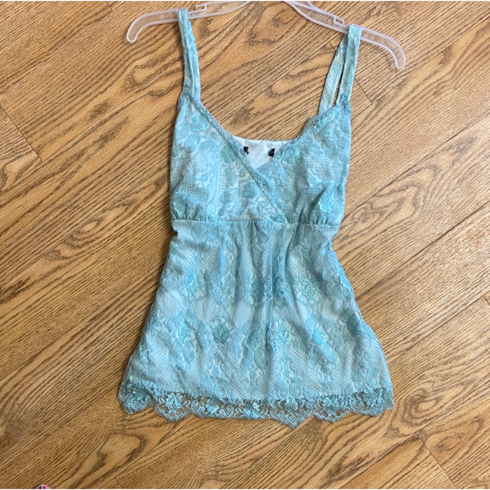 pastel blue lace cami